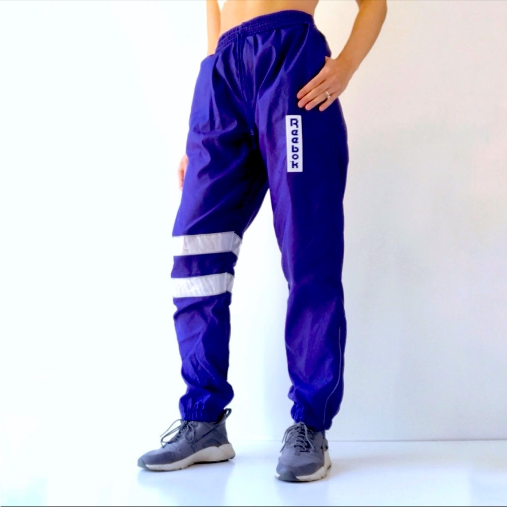 Vintage Reebok Windbreaker Pants Blue